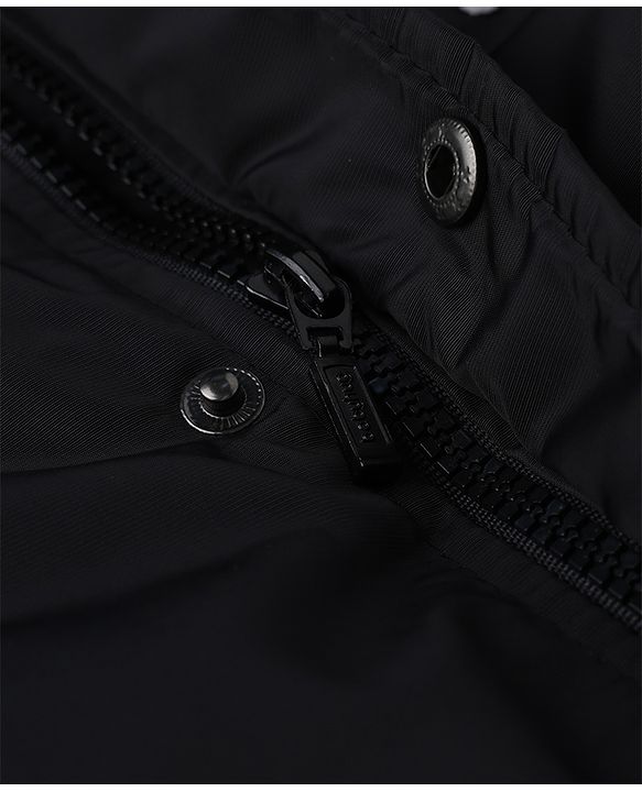 Babyhug Woven Full Sleeves Bomber Jacket with Letter R Embroidery - Black