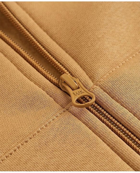 Babyhug Fleece Knit Heavy Gauge Hooded Sweat Jacket with Full Sleeves - Mustard