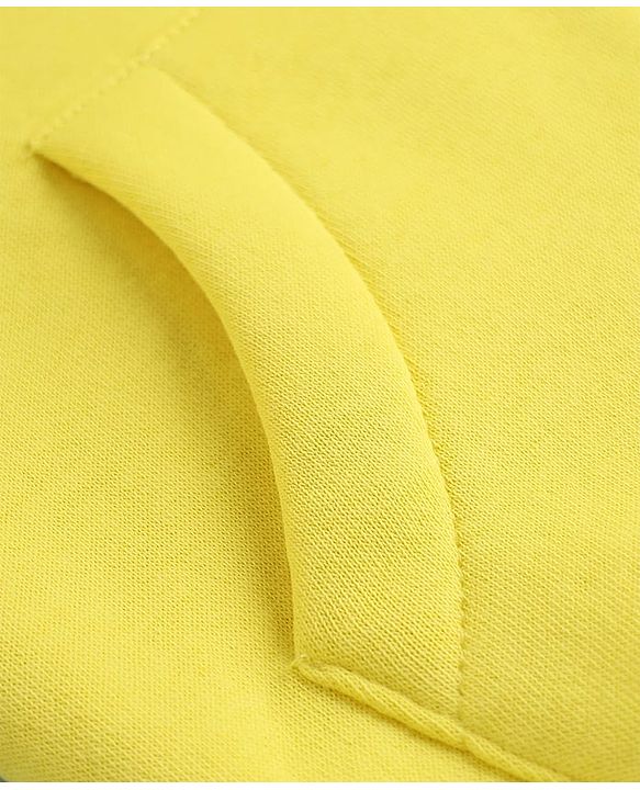 Babyhug Fleece Knit Heavy Gauge Warm Hooded Sweat Jacket with Full Sleeves - Yellow