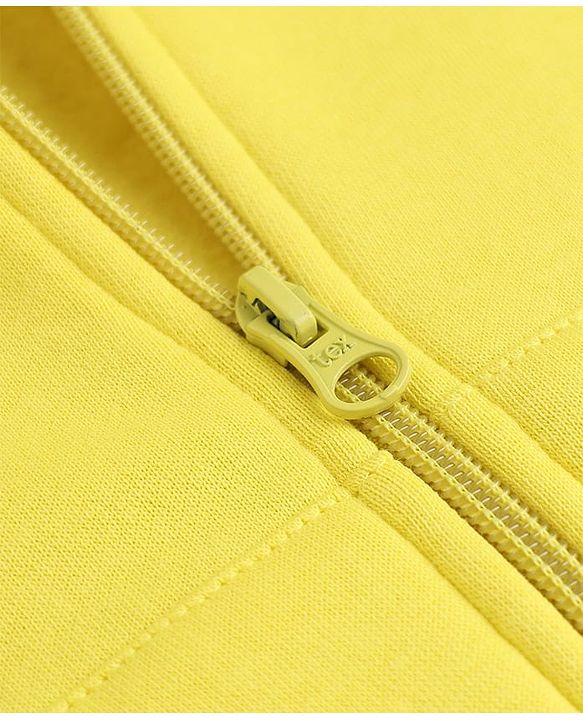 Babyhug Fleece Knit Heavy Gauge Warm Hooded Sweat Jacket with Full Sleeves - Yellow