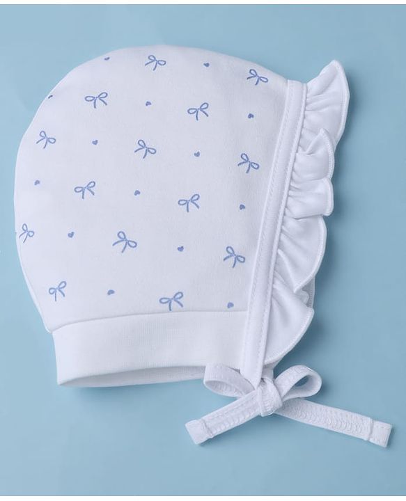 Babyhug 100% Cotton Interlock Knit Polka Dots & Floral Printed Cap Pack of 2 White - Diameter 7.5 cm