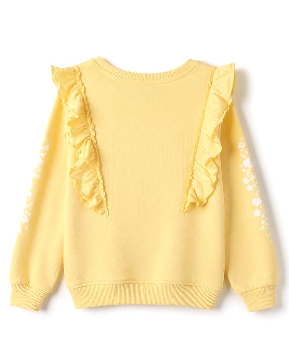 Pine Kids 100% Cotton Knit Sweatshirt with Full Sleeves, Beautiful Print in Yellow