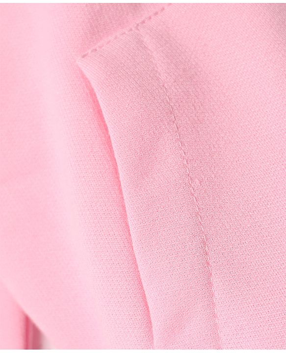 Babyhug Cotton Blend Heavy Gauge Warm Fleece Knit Sweatshirt with Full Sleeves, Front Zipper and Hearts Sequins - Light Pink