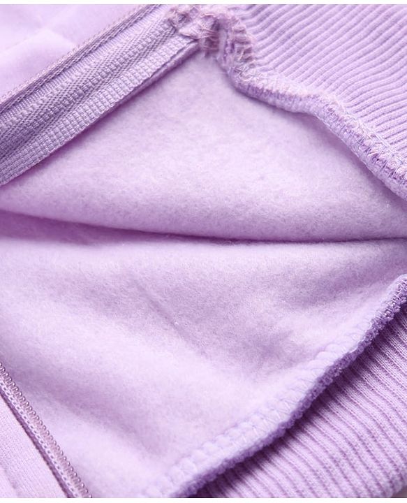 Babyhug Cotton Blend Heavy Gauge Warm Fleece Knit Sweatshirt with Full Sleeves and Happy Days Print - Lavender