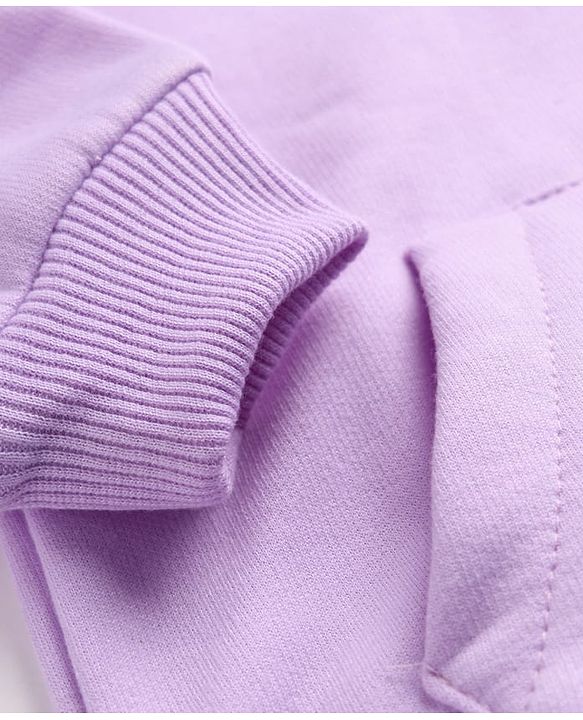 Babyhug Cotton Blend Heavy Gauge Warm Fleece Knit Sweatshirt with Full Sleeves and Happy Days Print - Lavender