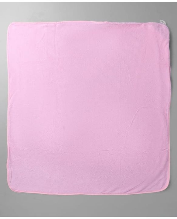 Babyhug Knit Hooded Towel With Animal Embroidery L 81 x B 81 cm - Pink