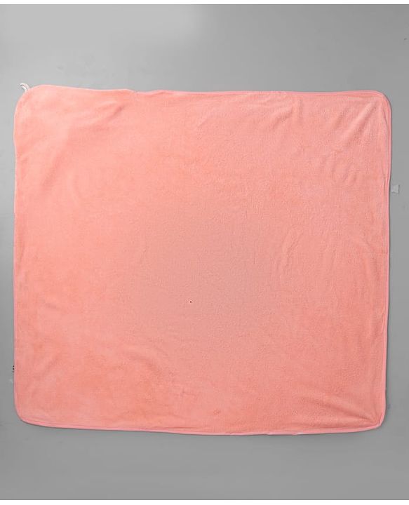 Babyhug Knit Soft Microfiber Towel With Hood Emroidery L 81 x B 81 cm - Orange