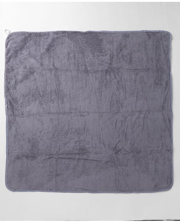 Babyhug Knit Soft Microfiber Towel With Hood Emroidery L 81 x B 81 cm - Grey