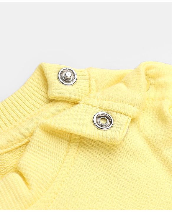 Babyhug 100% Cotton Heavy Gauge Knit Full Sleeves Sweatshirt With Cherry Print - Light Yellow