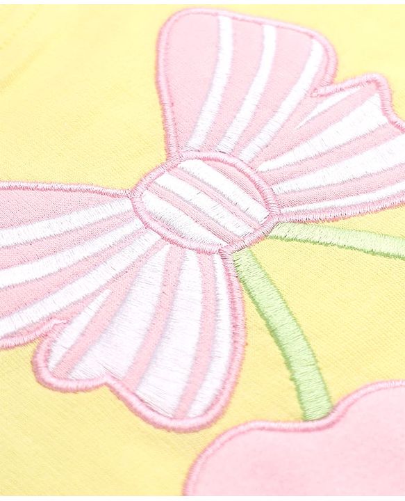 Babyhug 100% Cotton Heavy Gauge Knit Full Sleeves Sweatshirt With Cherry Print - Light Yellow