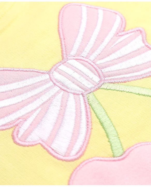 Babyhug 100% Cotton Heavy Gauge Knit Full Sleeves Sweatshirt With Cherry Print - Light Yellow