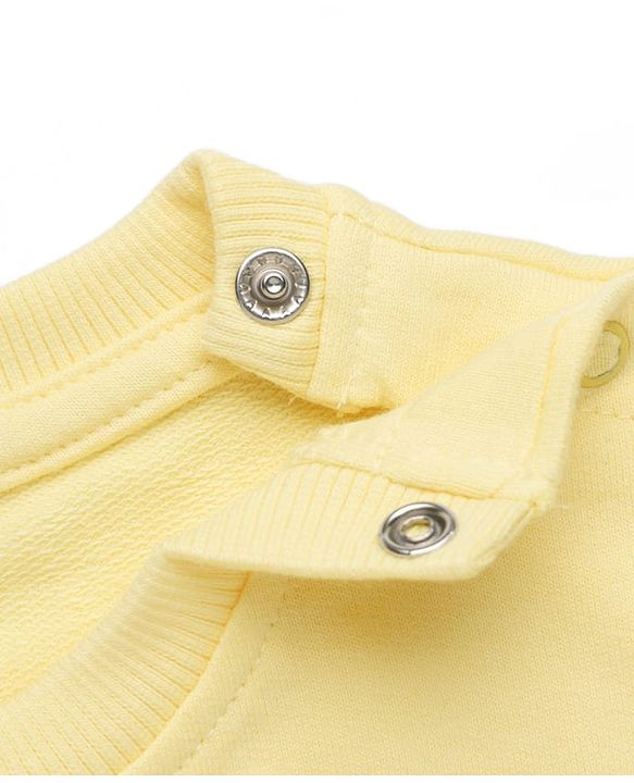 Babyhug Heavy Gauge 100% Cotton Knit Full Sleeves Sweatshirt with Bow Sequins - Yellow