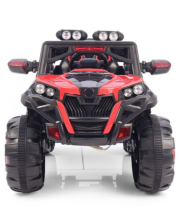 Babyhug Battery Operated Ride-On Jeep with Remote Control| Openable Doors, Music & LED Lights| Magic Swing Mode| Rechargeable Blattery| 20 kg Capacity| Toy for 18 Months6 Years| Black & Red