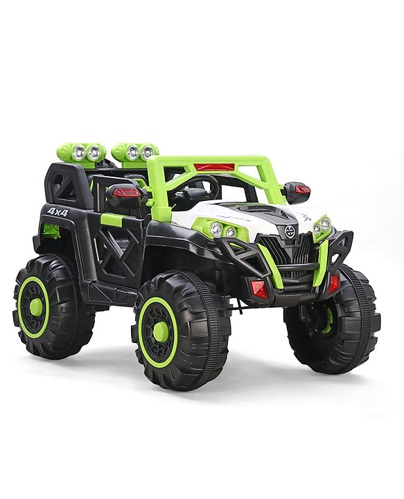 Babyhug Battery Operated Ride-On Jeep with Remote Control| Openable Doors, Music & LED Lights| Magic Swing Mode| Rechargeable Blattery| 20 kg Capacity| Toy for 18 Months6 Years| Black & Red