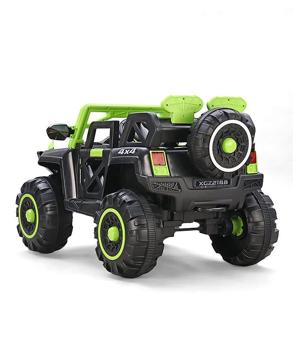 Babyhug Battery Operated Ride-On Jeep with Remote Control| Openable Doors, Music & LED Lights| Magic Swing Mode| Rechargeable Blattery| 20 kg Capacity| Toy for 18 Months6 Years| Black & Red