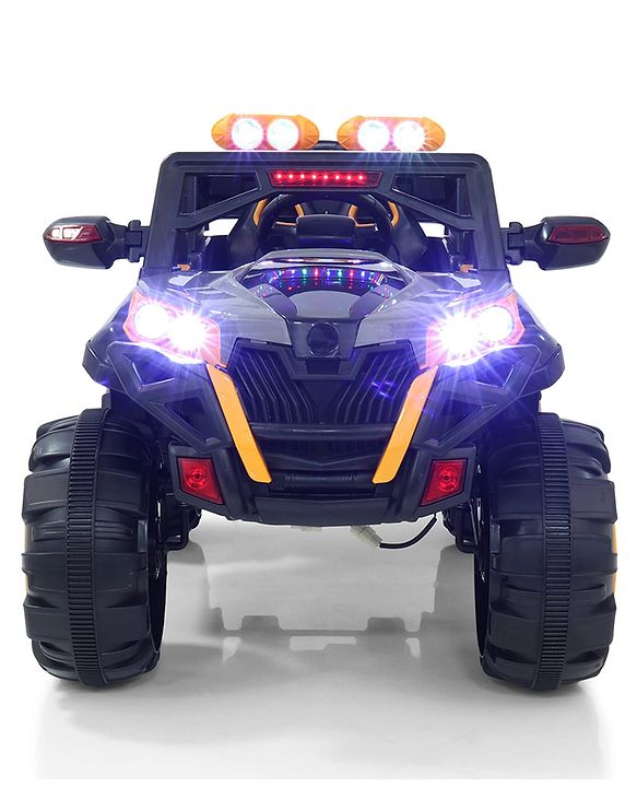 Babyhug Battery Operated Ride-On Jeep with Remote Control| Openable Doors, Music & LED Lights| Magic Swing Mode| Rechargeable Blattery| 20 kg Capacity| Toy for 18 Months6 Years| Black & Red