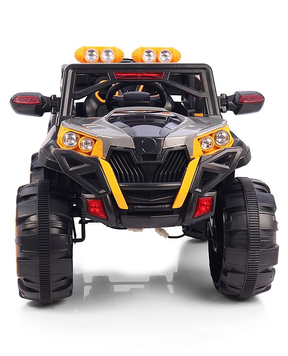 Babyhug Battery Operated Ride-On Jeep with Remote Control| Openable Doors, Music & LED Lights| Magic Swing Mode| Rechargeable Blattery| 20 kg Capacity| Toy for 18 Months6 Years| Black & Red
