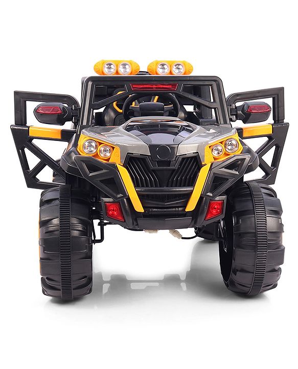 Babyhug Battery Operated Ride-On Jeep with Remote Control| Openable Doors, Music & LED Lights| Magic Swing Mode| Rechargeable Blattery| 20 kg Capacity| Toy for 18 Months6 Years| Black & Red
