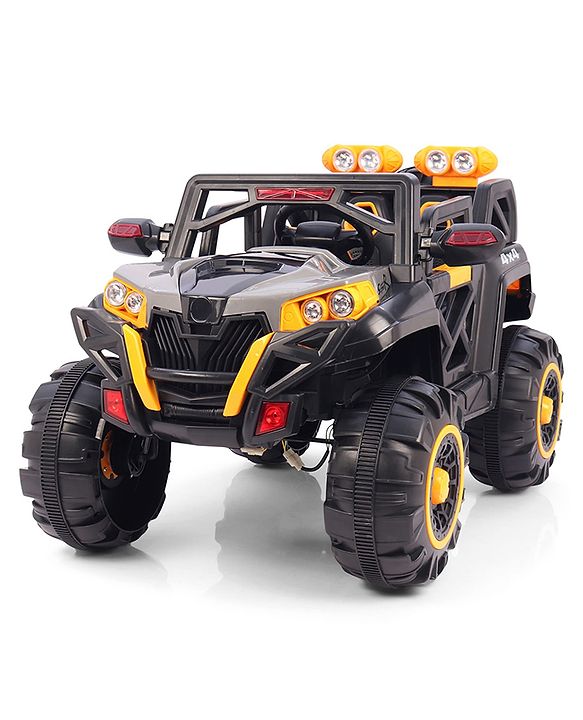 Babyhug Battery Operated Ride-On Jeep with Remote Control| Openable Doors, Music & LED Lights| Magic Swing Mode| Rechargeable Blattery| 20 kg Capacity| Toy for 18 Months6 Years| Black & Red