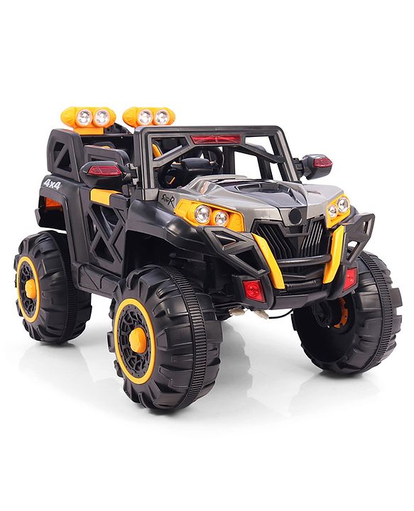 Babyhug Battery Operated Ride-On Jeep with Remote Control| Openable Doors, Music & LED Lights| Magic Swing Mode| Rechargeable Blattery| 20 kg Capacity| Toy for 18 Months6 Years| Black & Red