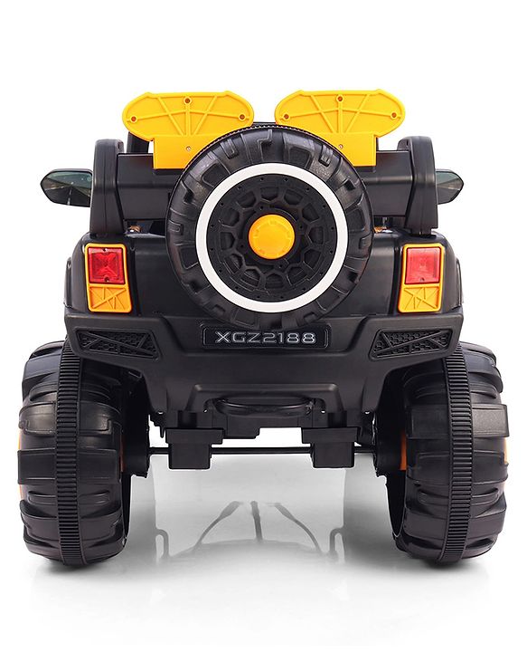 Babyhug Battery Operated Ride-On Jeep with Remote Control| Openable Doors, Music & LED Lights| Magic Swing Mode| Rechargeable Blattery| 20 kg Capacity| Toy for 18 Months6 Years| Black & Red