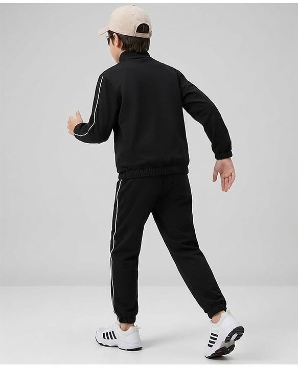 Pine Active Woven Ultra Light Woven Full Sleeves Tracksuit - Black