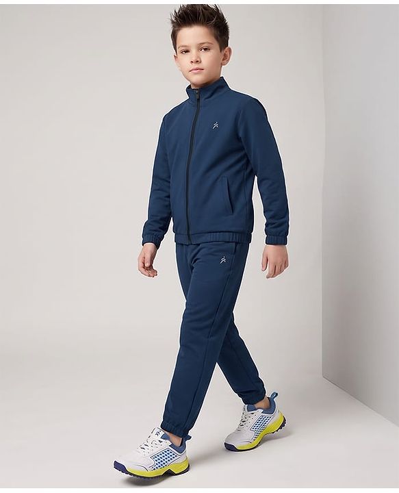 Pine Active Woven Ultra Light Woven Full Sleeves Tracksuit - Navy Blue