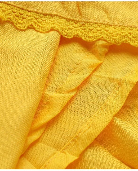 Pine Kids Rayon Woven Half Sleeves One Piece Dress -Yellow