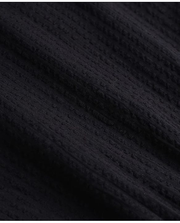 Pine Kids Cotton Woven Half Sleeves Knee Length Solid Frock - Black