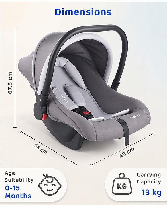 Babyhug Cloud Cradle 3-in-1 Baby Carry Cot  White Grey| Rocker & Baby Seat| Safety Harness| Adjustable Canopy| Lightweight Portable Design| Removable & Washable Cover| 015 Months