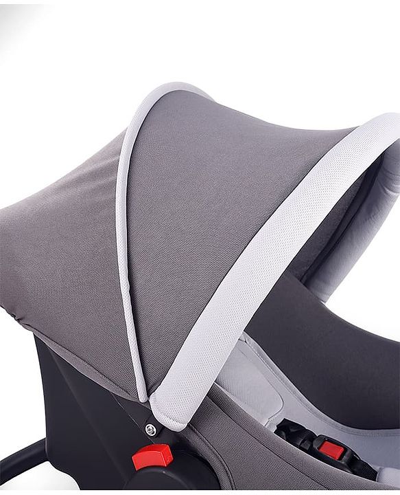 Babyhug Cloud Cradle 3-in-1 Baby Carry Cot  White Grey| Rocker & Baby Seat| Safety Harness| Adjustable Canopy| Lightweight Portable Design| Removable & Washable Cover| 015 Months