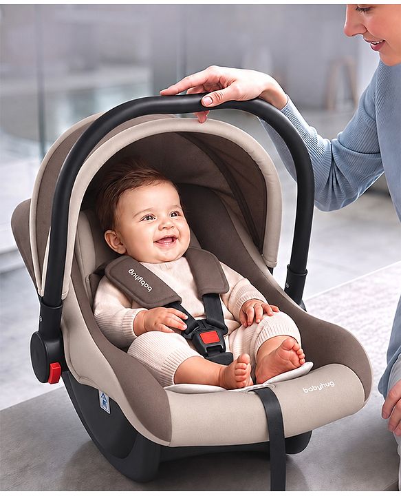 Babyhug Cloud Cradle 3-in-1 Baby Carry Cot  White Grey| Rocker & Baby Seat| Safety Harness| Adjustable Canopy| Lightweight Portable Design| Removable & Washable Cover| 015 Months