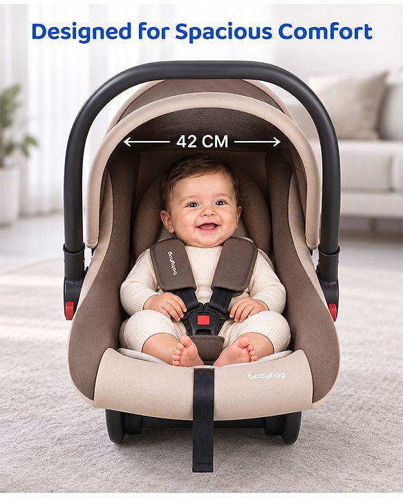 Babyhug Cloud Cradle 3-in-1 Baby Carry Cot  White Grey| Rocker & Baby Seat| Safety Harness| Adjustable Canopy| Lightweight Portable Design| Removable & Washable Cover| 015 Months