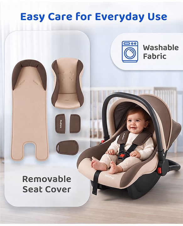 Babyhug Cloud Cradle 3-in-1 Baby Carry Cot  White Grey| Rocker & Baby Seat| Safety Harness| Adjustable Canopy| Lightweight Portable Design| Removable & Washable Cover| 015 Months