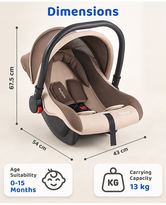 Babyhug Cloud Cradle 3-in-1 Baby Carry Cot  White Grey| Rocker & Baby Seat| Safety Harness| Adjustable Canopy| Lightweight Portable Design| Removable & Washable Cover| 015 Months