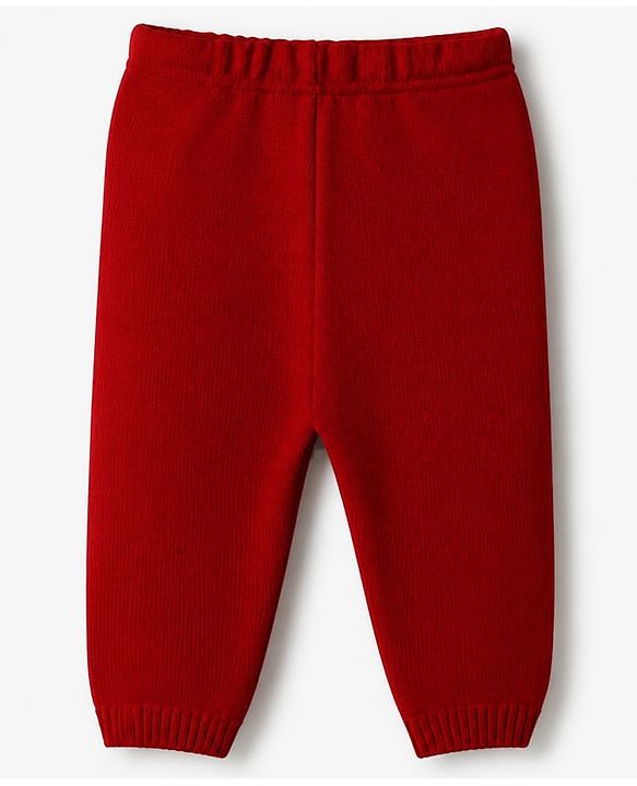 Babyhug Knit Full Sleeves Sweater and Pant Set with Cable Knit - Red