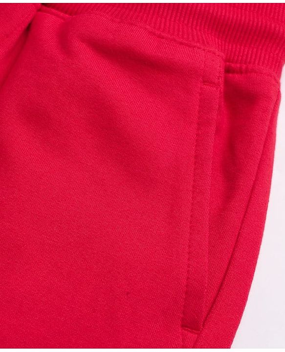 Pine Kids Cotton Mixes Knit Full Length Lounge Pant with Hyper Racing Division Text Print - Red