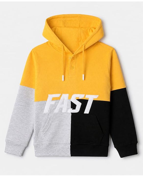 Pine Kids 100% Cotton Knit Full Sleeves Sweatshirt with Fast Print in Yellow