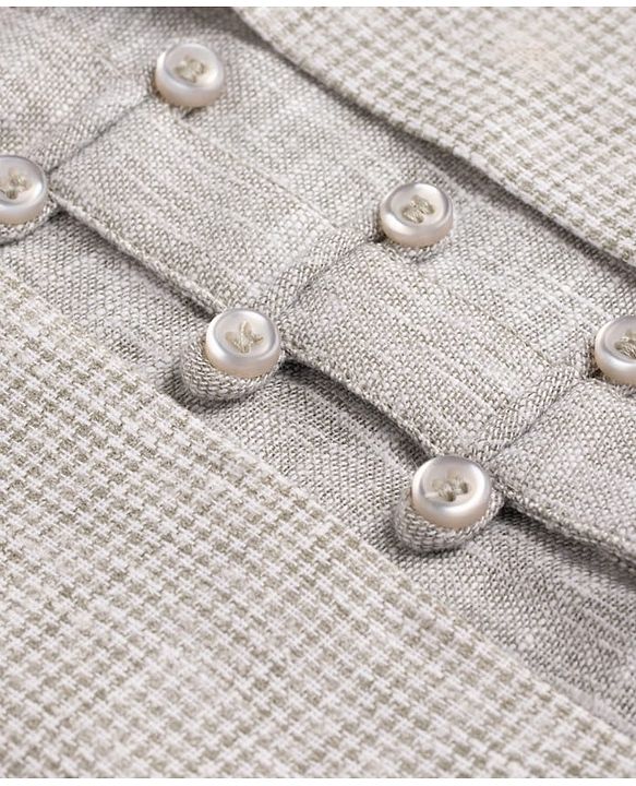Babyhug Woven Full Sleeves  Shirt with Solid Jacket and Trousers  - Grey