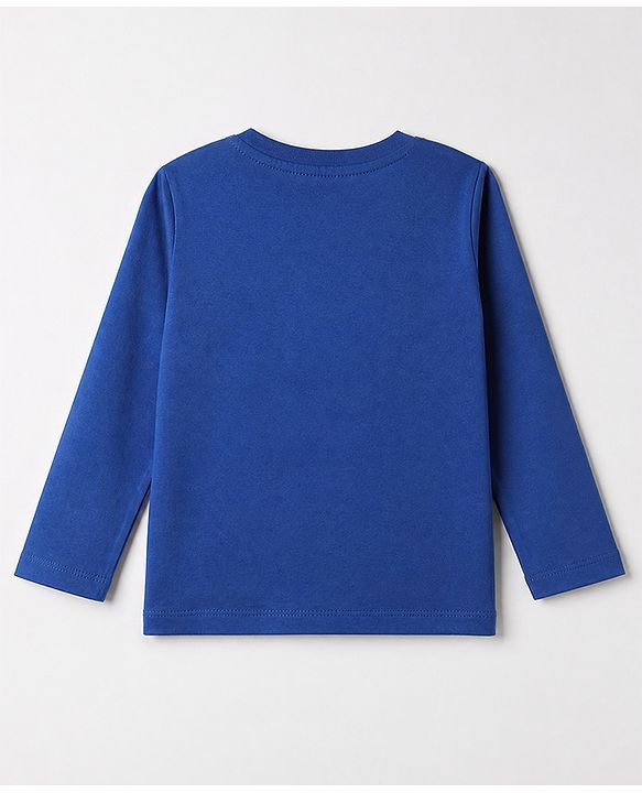 Babyhug Cotton Knit Full Sleeves T-Shirt & Pajama Night Suit with Best Dad in The Galaxy Text & Stars Print - Navy Blue