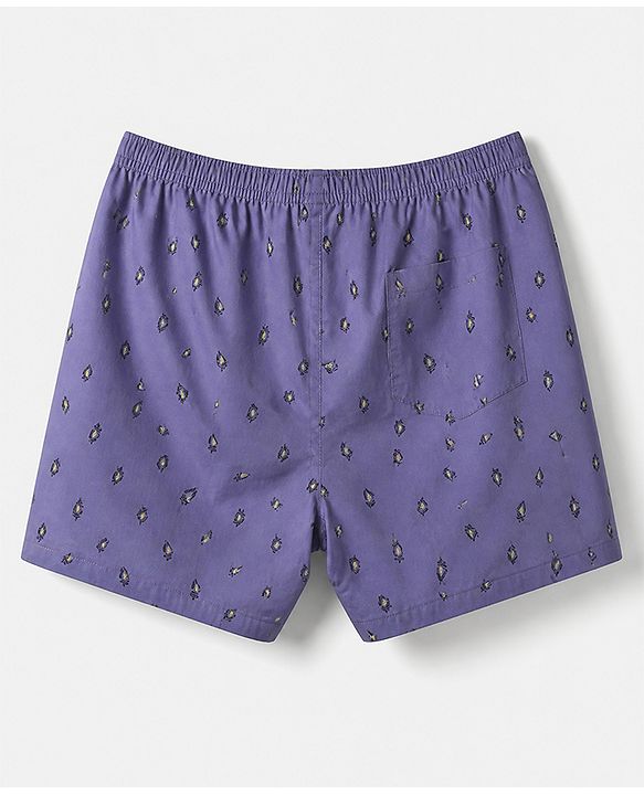 Pine Kids 100% Cotton Cambric Woven Boxers with Beach Theme & Boat Print Pack of 2 - Violet & Yellow