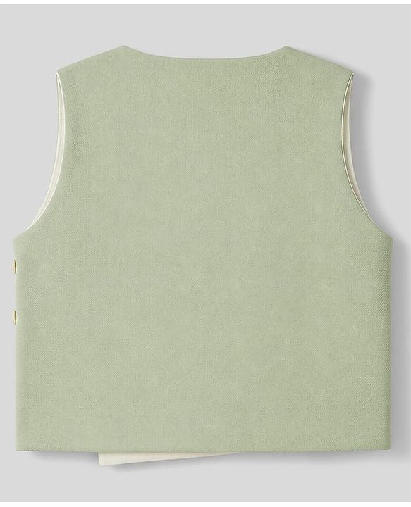 Babyhug Knit Full Sleeves Striped Four Piece Party Suit  - Light Green