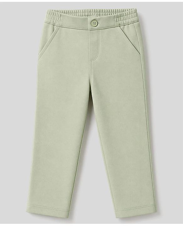 Babyhug Knit Full Sleeves Striped Four Piece Party Suit  - Light Green