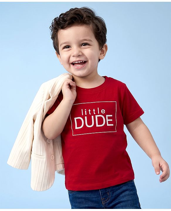 Babyhug Knit Full Sleeves Solid Blazer With Text Printed T-Shirt - Ivory