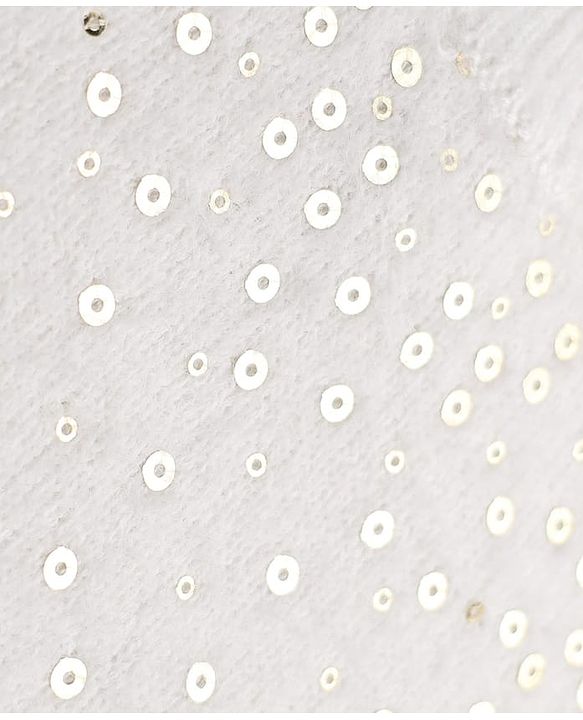 Babyhug Knit Full Sleeves Pullover with Sequin Work - White