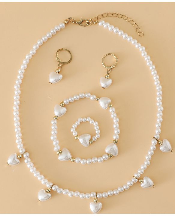 Babyhug Free Size Jewellery Set for Girls - Off White