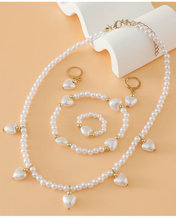Babyhug Free Size Jewellery Set for Girls - Off White