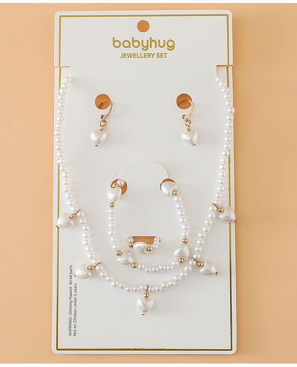 Babyhug Free Size Jewellery Set for Girls - Off White