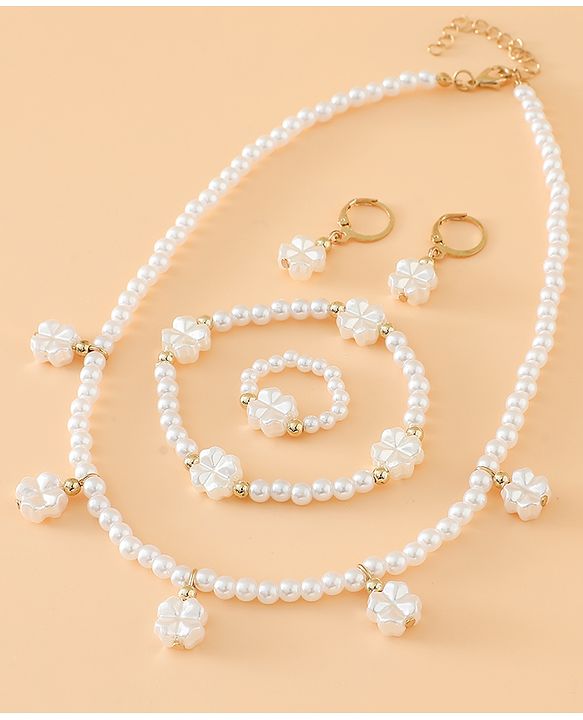 Babyhug Free Size Jewellery Set for Girls - Off White