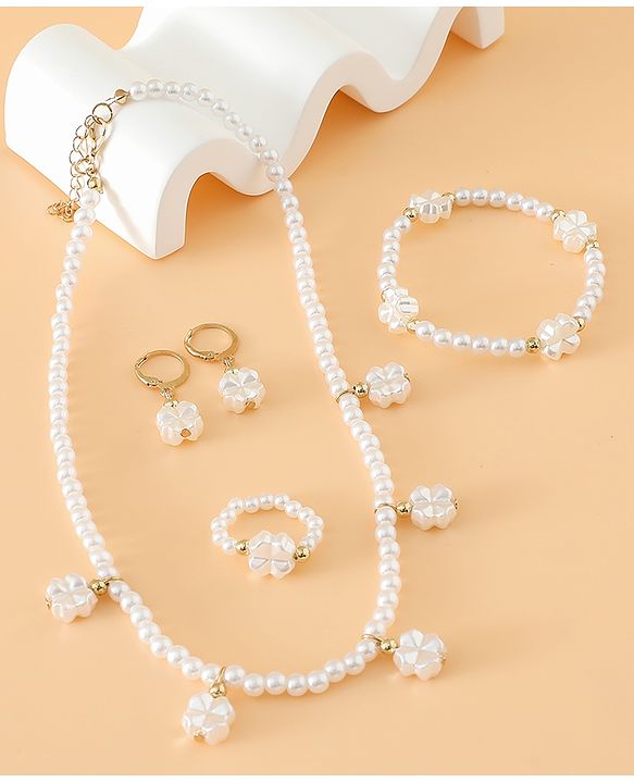 Babyhug Free Size Jewellery Set for Girls - Off White